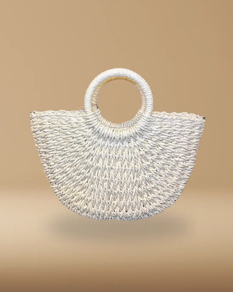 Bolso de paja con asas redondas "Luna Dune"
