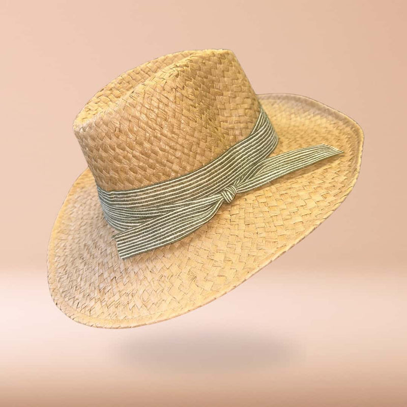 Sombrero clásico de paja con cinta "Valley Bloom"
