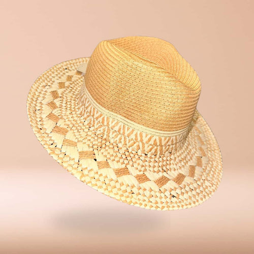 Sombrero tejido con patrón artesanal "Sol Mestizo"